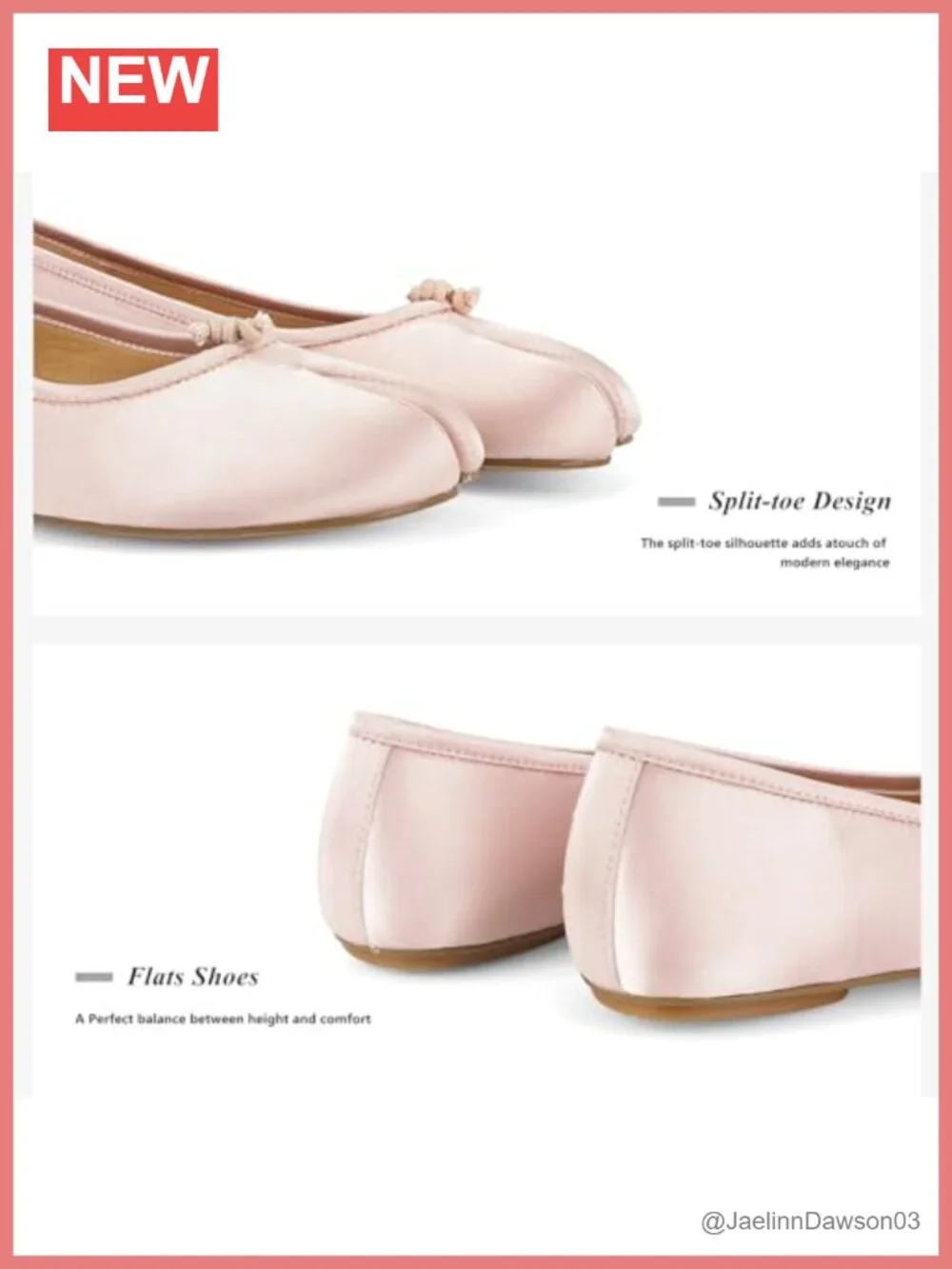 Split Toe Ballet Flats Women Wide Width Slip-On Comfort Work Shoes